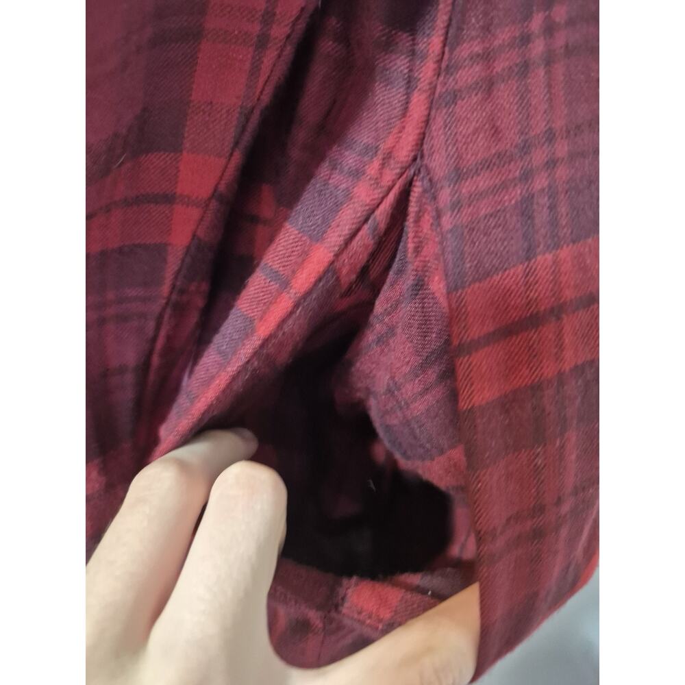 Vintage Laura Ashley Red Plaid Wool Blend Tartan Midi Dress US 12 - Picture 8 of 12